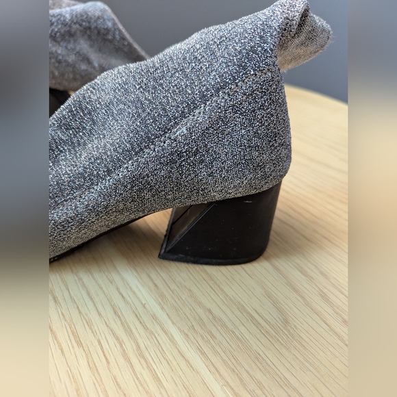 Women's (Size 37) Shimmering Silver No-Slip Ankle Booties With Angled Block Heel - Picture 7 of 16